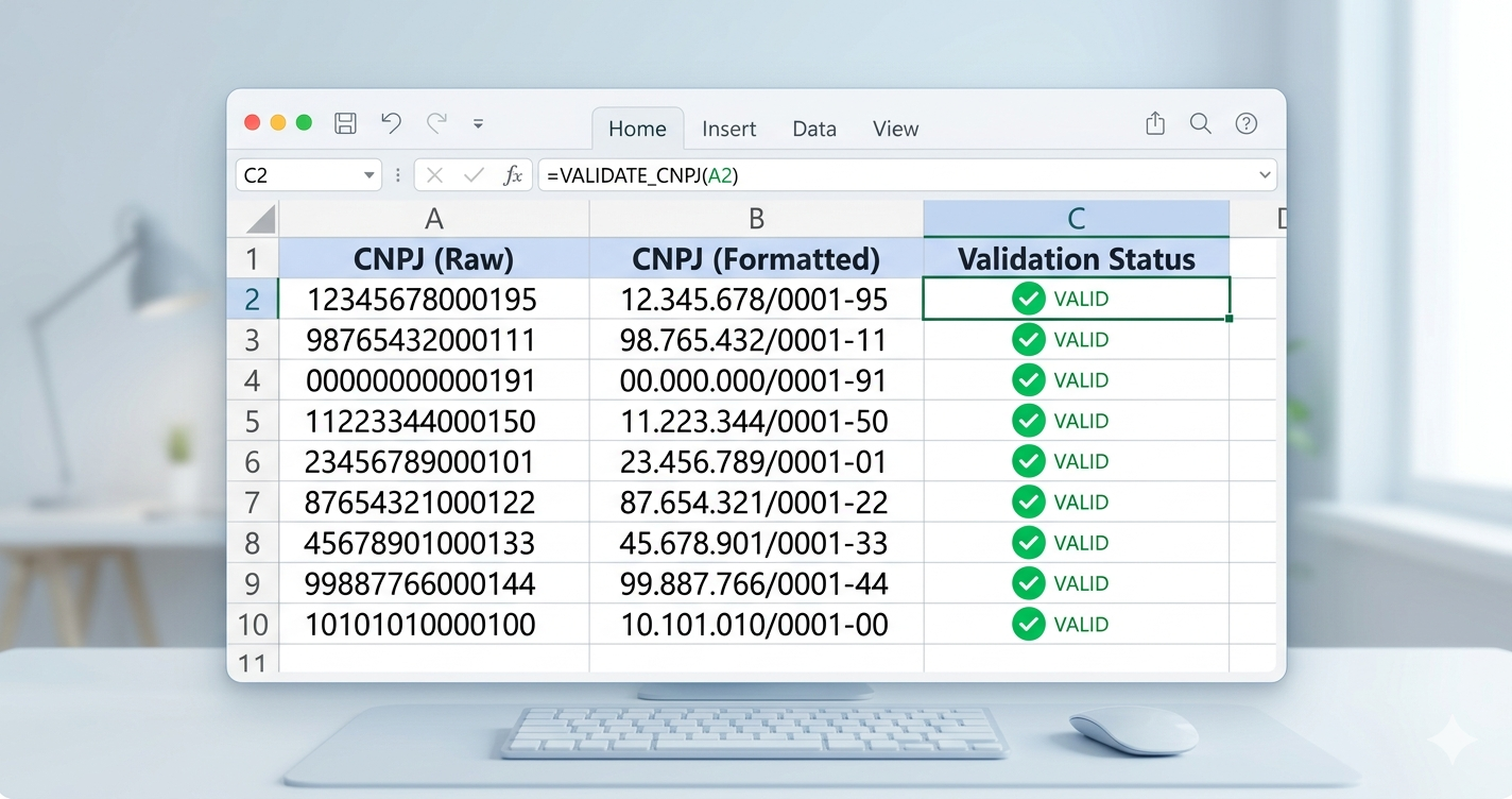 CNPJ no Excel: Como Formatar, Validar e Consultar Dados da Receita Federal
